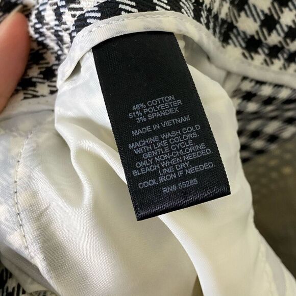 Express Columnist Black & White Plaid Low Rise Dress Pant Trousers Size 0 - Picture 5 of 5